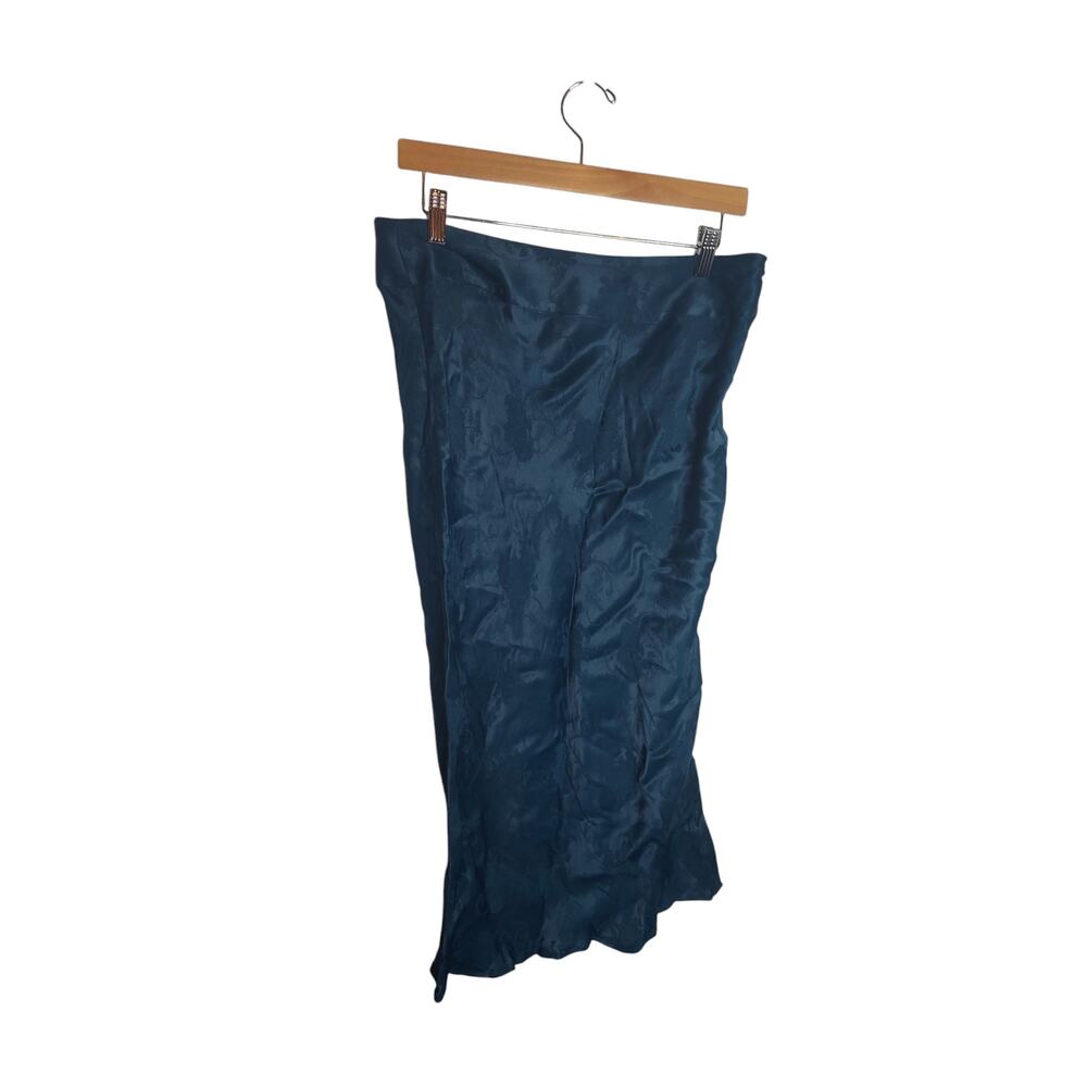 Anthropologie Moulinette Soeurs Jaquard Print Floral Satin Midi Skirt 12